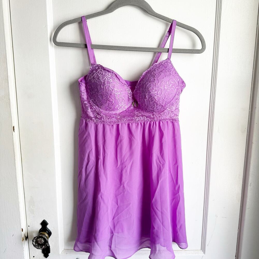 American Vintage Lavender Lace Babydoll Chemise